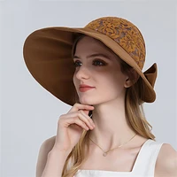 foldable lace women visor wide brim summer empty top hat sunscreen caps sun hats fisherman hat