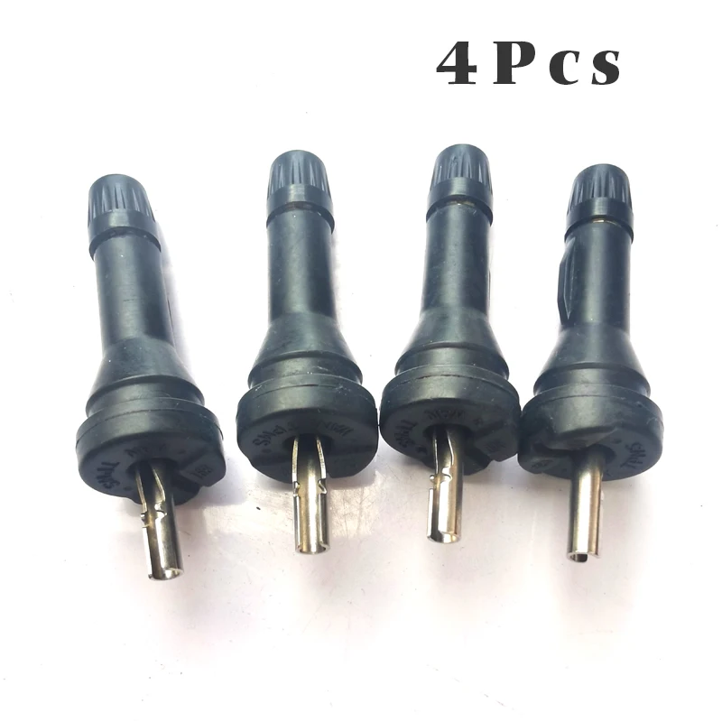 

4 шт., стержни клапанов шин TPMS, короткие черные резиновые бескамерные шины, включая детали для Nissan Qashqai Sylphy, Teana X-Trail