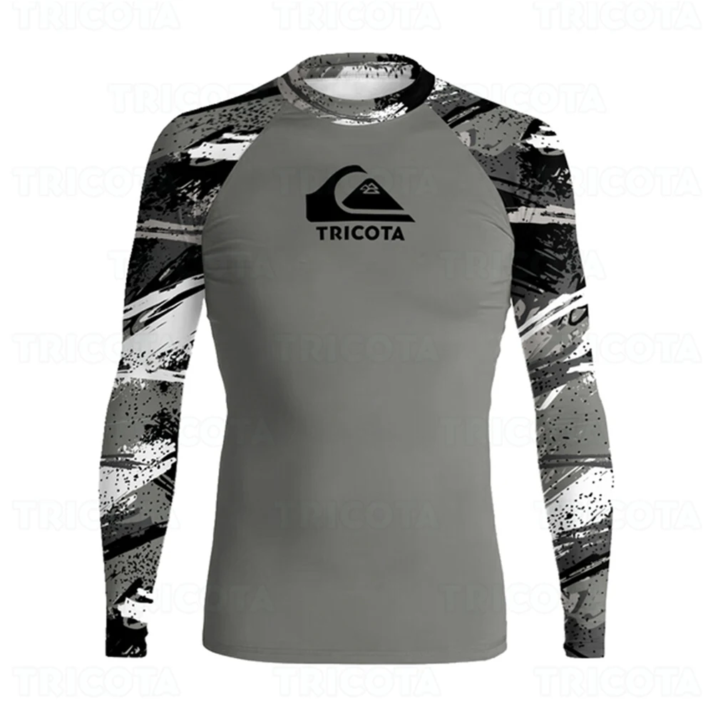 

TRICOTA Swimming T-shirt Men UV Protection Beach Rash Guard Swimwear Diving Rashguards Tops Long Sleeve Tight Surfing Swimsuits