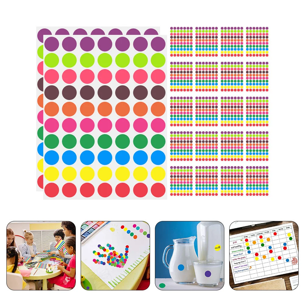 

1400 Pcs Label Stickers Envelopes Round Dots Labels Seal Colored Circle Paper Adhesive Gift Small