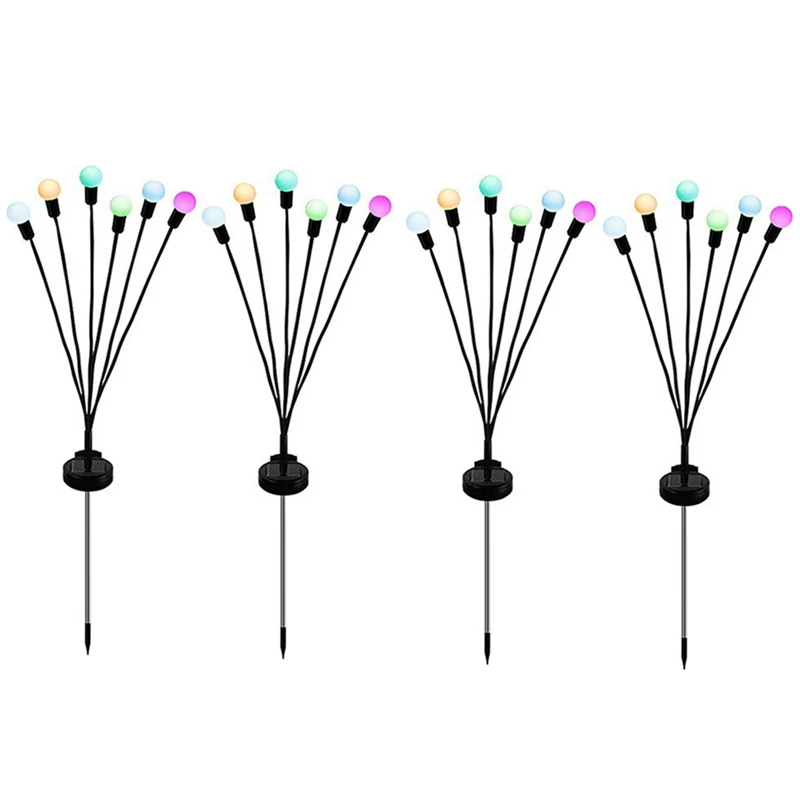 

Солнечные садовые светильники, 4 шт., солнечные светильники, вращающиеся от ветра, солнечные уличные светильники, 6 светодиодов для двора, внутреннего дворика, украшение для цветов