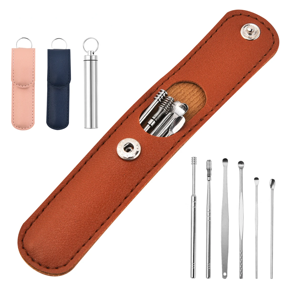 

6Pcs Ear Wax Remover Ear Cleaning Kit Curette Ear-Picker Ear Ceruman Pick Cleaning Tool Ear Cleaner Earwax Remover Set