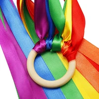wrist ribbons kids sports toys rainbow dance ribbon gymnastics sensory play party games kindergarten fun jeux enfant