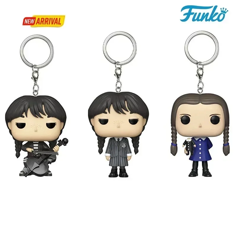 НОВЫЙ Funko Pop The Addams Family Wednesday Double Fried Dough Twists Braid Violin Pocket Брелок Кукла ПВХ Фигурки