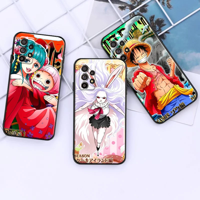 

One Piece For Samsung A52 A72 4G 5G Phone Case Soft Black Silicone Cover Carcasa Coque