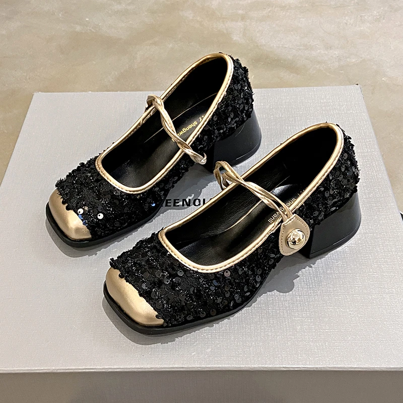Женские блестящие туфли Xiaoxiangfeng Мэри Джейн новинка 2020 года весенне-осенняя