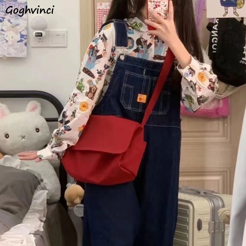 

Crossbody Bags Women Japanese Style Canvas Shoulder Preppy Portable Simple All-match Handbags School Girls Multi-function