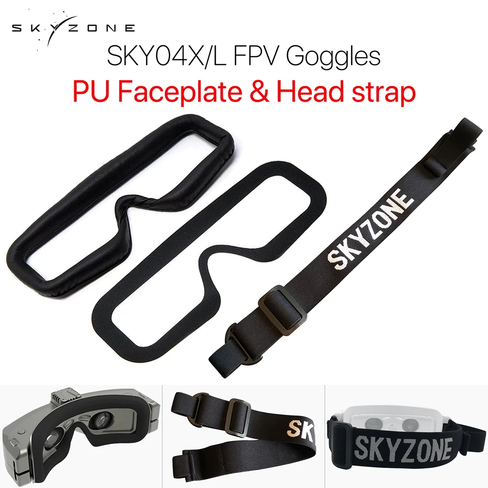 

Skyzone SKY04X/L FPV Goggles Head Strap Faceplate Mask PU Pad w/Magic Stick Loop Tape for Racing Drone RC Quadcopter Spare Parts