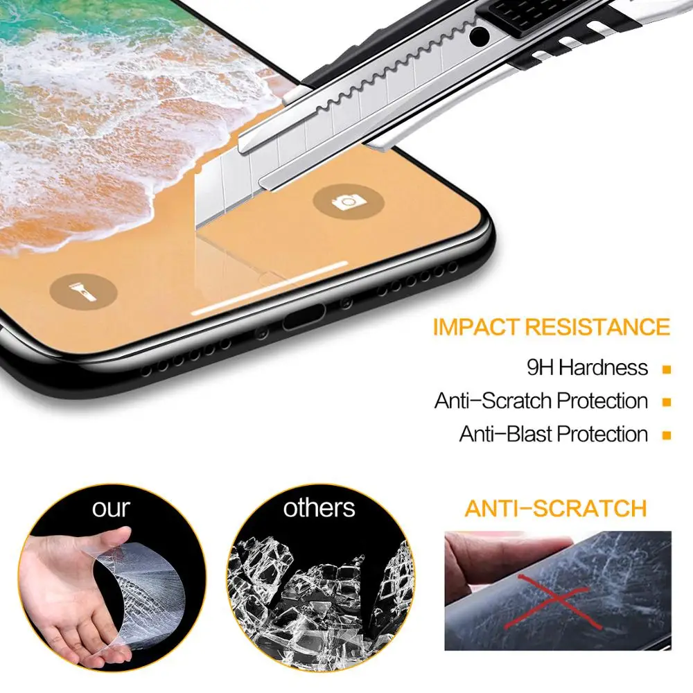 SmartDevil Screen Protector For iPhone 11 13 Pro Max 9H Tempered Glass Film for 12/12 mini/12 Pro Max XR Xs Max Clear Full Cover