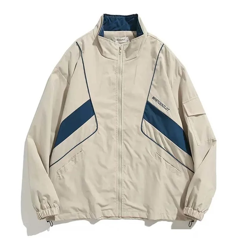 

Korean Fashion Varsity Jacket Men Patchwork Letter Embroidery Harajuku Windbreaker Coats Spring Unisex Vintage Cargo Outwear