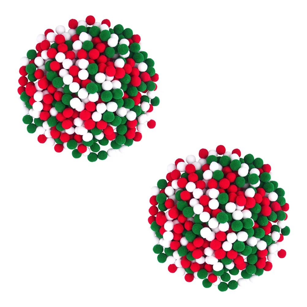 

1000Pcs Christmas Tree DIY Pompom Balls Plush Balls Crafting Fluffy Balls