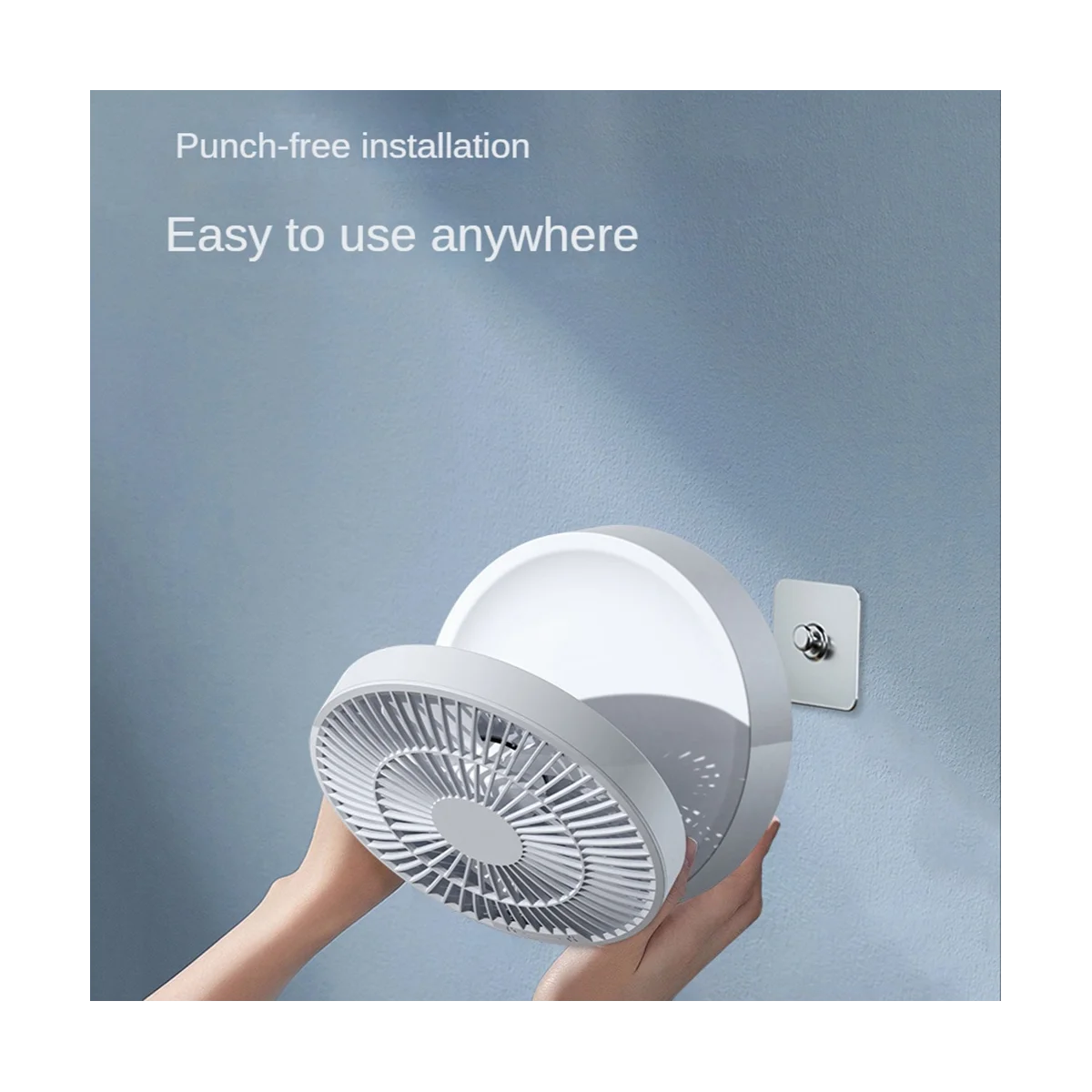 

Portable Fan with LED Light 4000Mah Rechargeable Digital Display Desktop Fan Summer Fan Bedroom Desk Cooling Fan-White