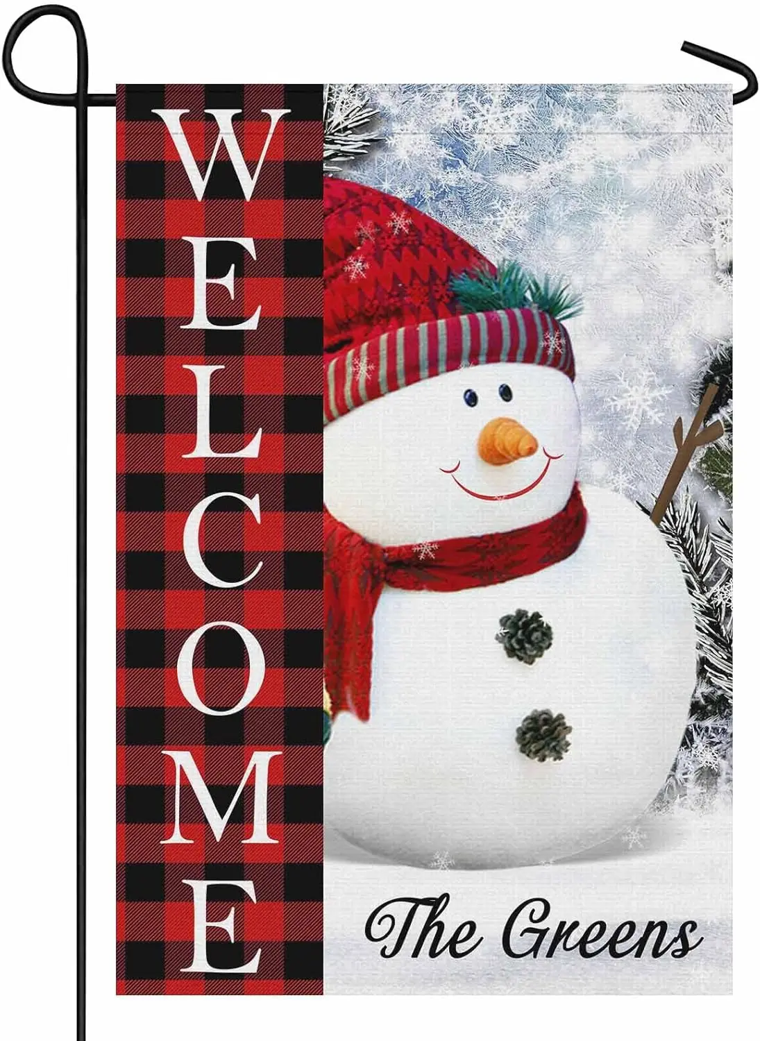 YESCUSTOM персонализированные садовые флаги с Рождеством и снеговиком двусторонние