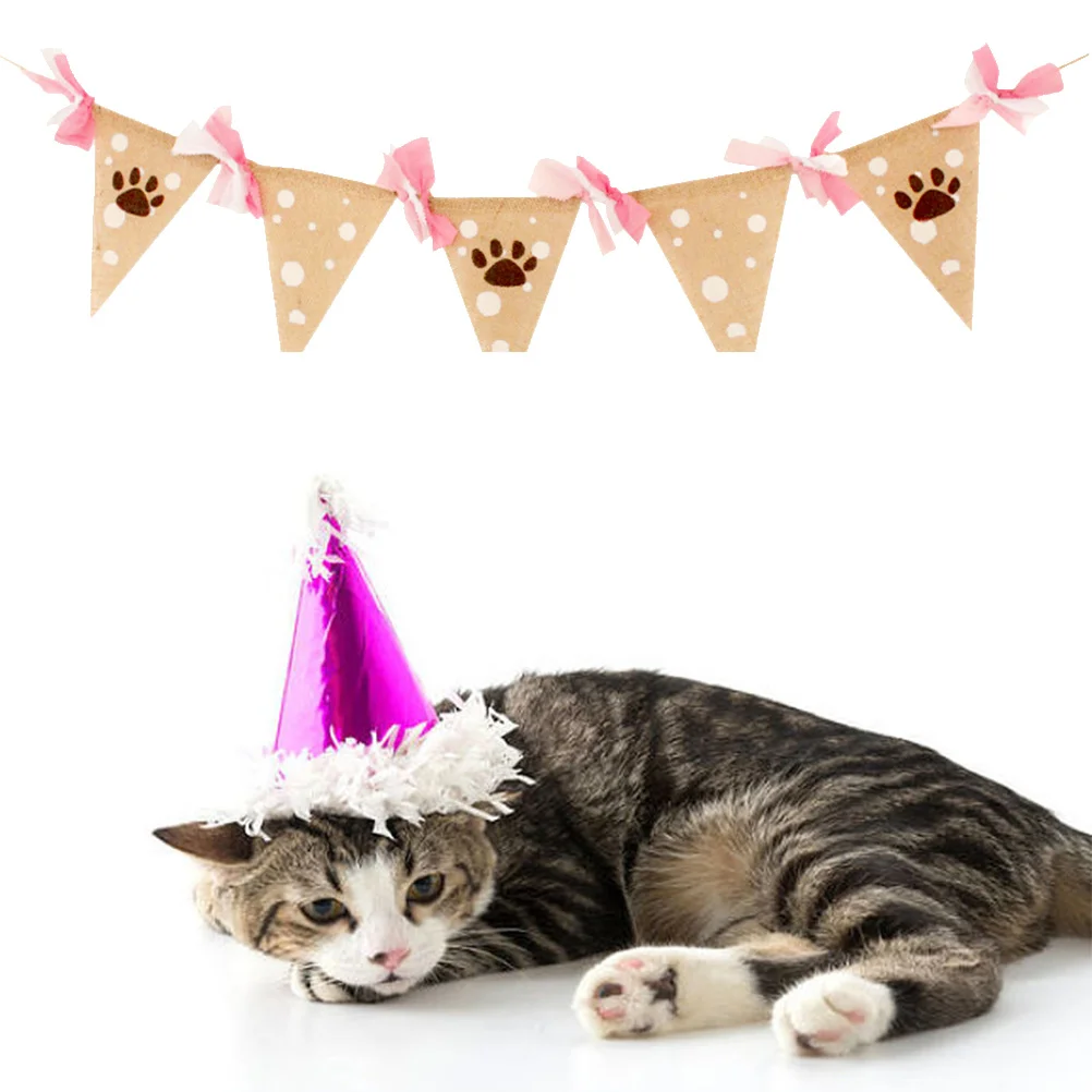 

Льняные подвесные баннеры для собак, фотоукрашения, цветочные гирлянды