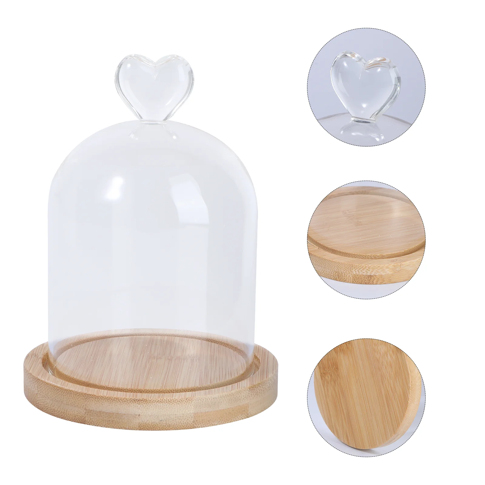 

Dome Cloche Display Bell Cover Jar Flowerbase Wood Rose Eternal Cleargift Cake Transparent Globe Smallpreserved Wedding Dried