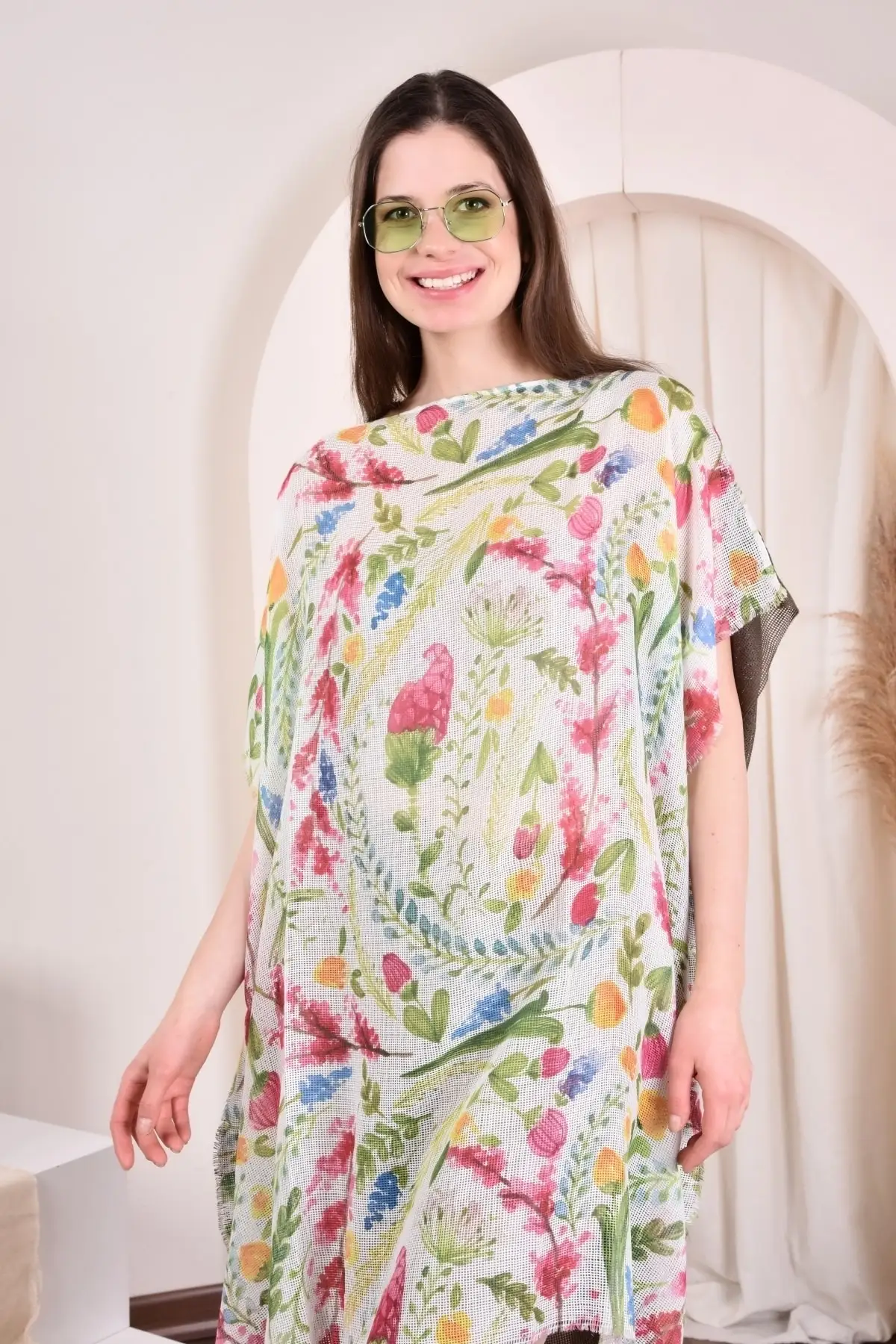 

Парео женское пляжное, накидка на купальник, пикантная туника, костюм, пляжная одежда, женский пляжный комплект бикини, свободное мини-плать...