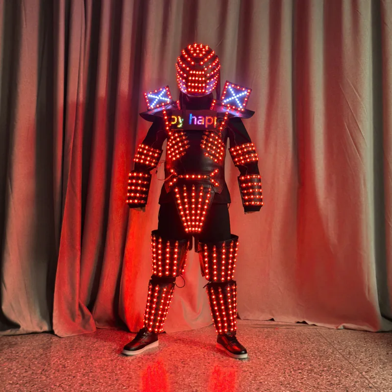 Фото Светодиодный светящийся костюм-меха Symphony Armor: Электрический световой костюм для выступлений с экраном-прокруткой и светящимися элементами №3