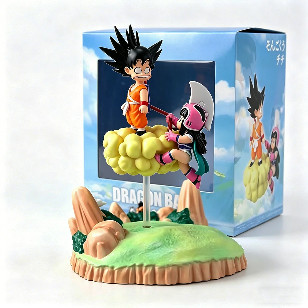 Фото Фигурка Сон Гоку и Чи-Чи 15 см, аниме-персонажи Dragon Ball, модель для гольфа, игрушка, подарок, коллекционный предмет, украшение, сувенир, ПВХ №1