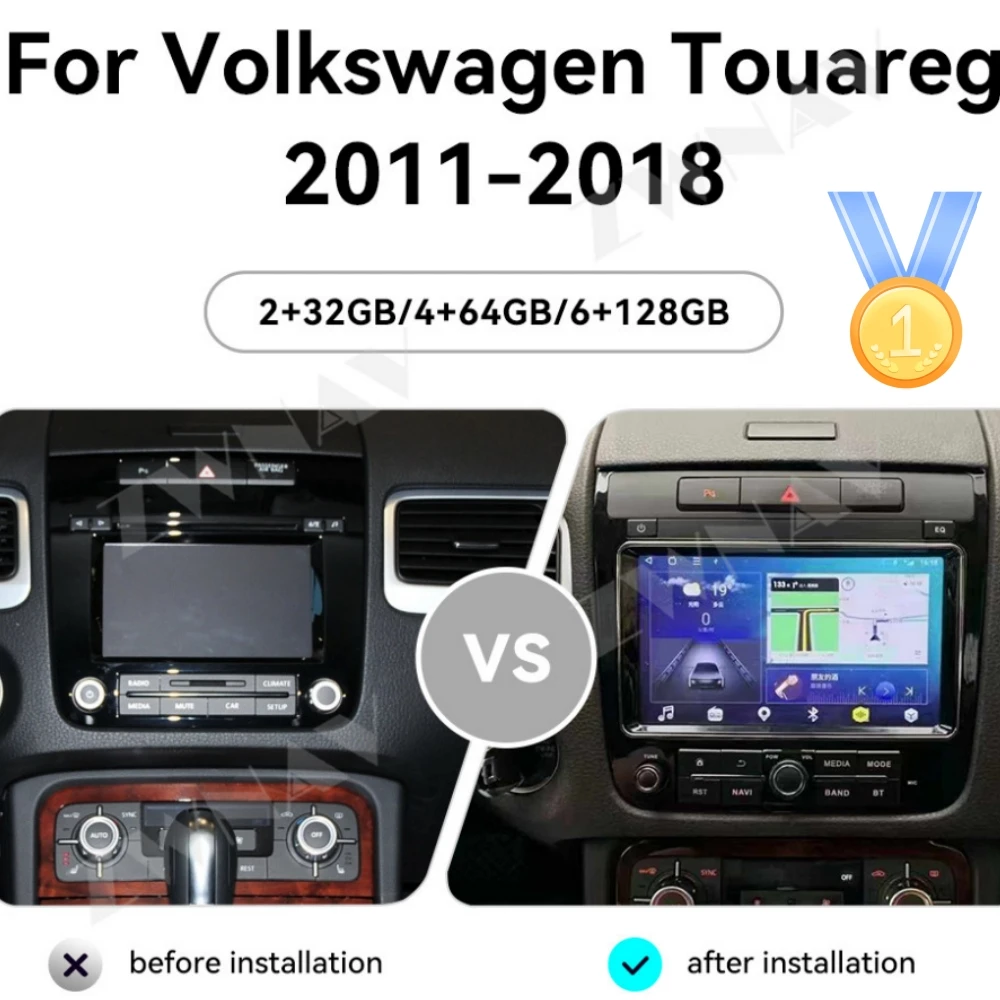 

Автомагнитола Carplay для Volkswagen Touareg RNS 850 RCD 550 2010-2018 Android 13, автомобильный DVD-плеер, мультимедийный плеер с GPS-Навигатором, автостерео