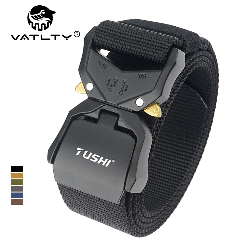 VATLTY Aluminum Military Army Belt for Men Soft Real Nylon Buckle Quick Release Tactical Outdoor Belt Casual Girdles Male Gift