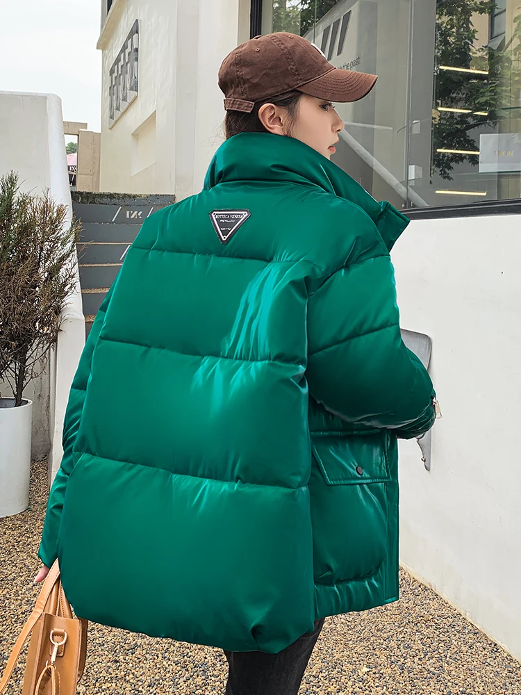 2022 New Arrival Women Winter Parka Stand Collar Warm Thicken Cotton Padded Female Coat Korean Style Oversized Jacket