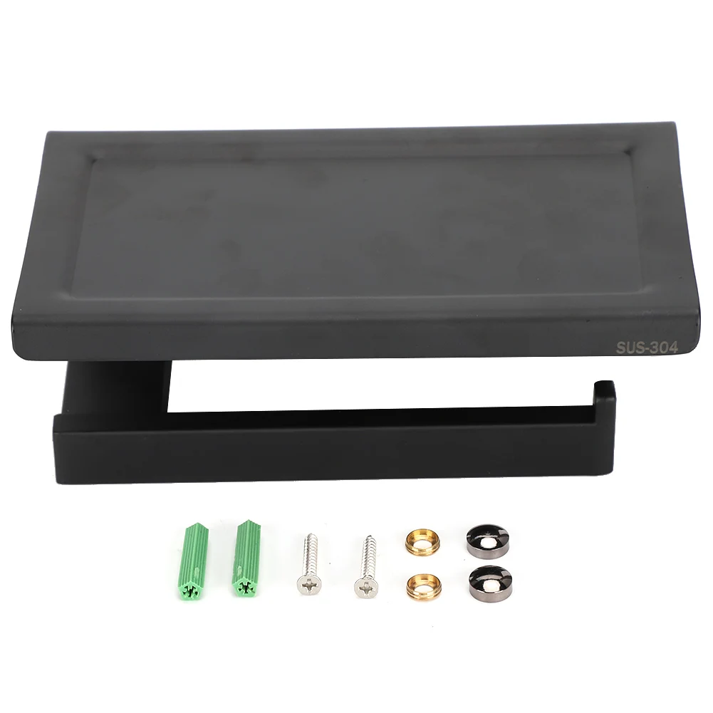 

Stainless Steel Toilet Paper Holder Tissue Roll Paper Holder with Shelf Bathroom Accessories