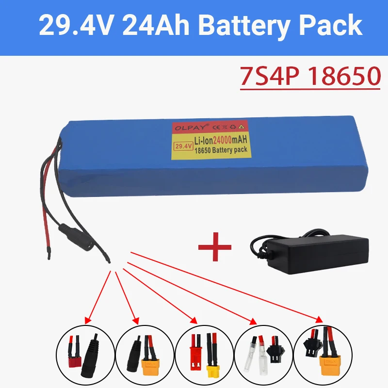

Original 7S4P 24V li-ion battery pack 29.4v 24Ah electric bicycle motor ebike scooter 18650 lithium rechargeable batteries 24Ah