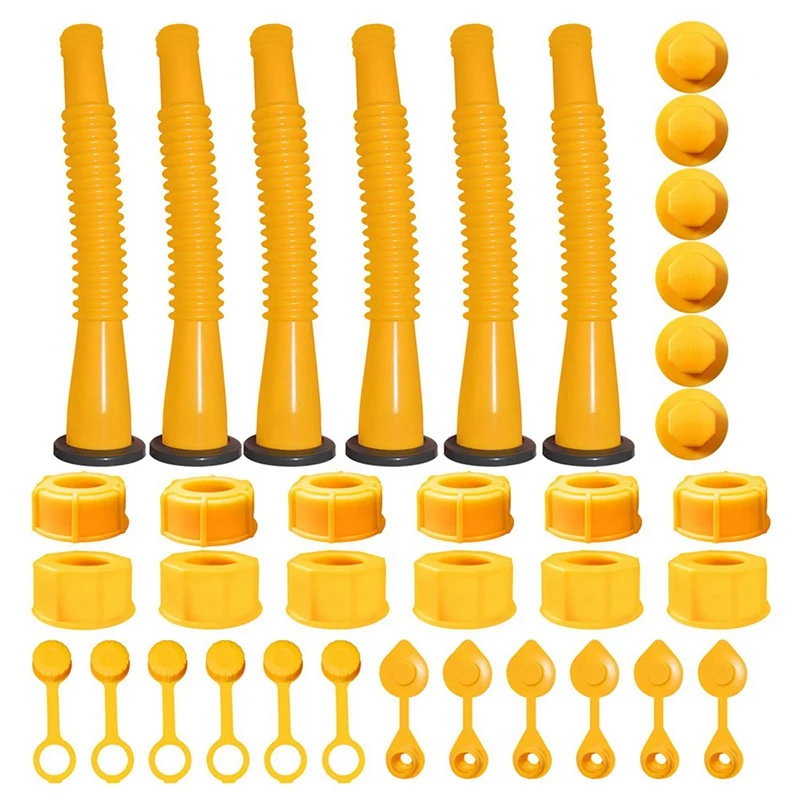 

2X Gas Can Spout Replacement, Gas Can Nozzle,6 Kit Suitable For Most 2/5/10 Gal Oil Cans. The Thickened Oil Gas Can Cap