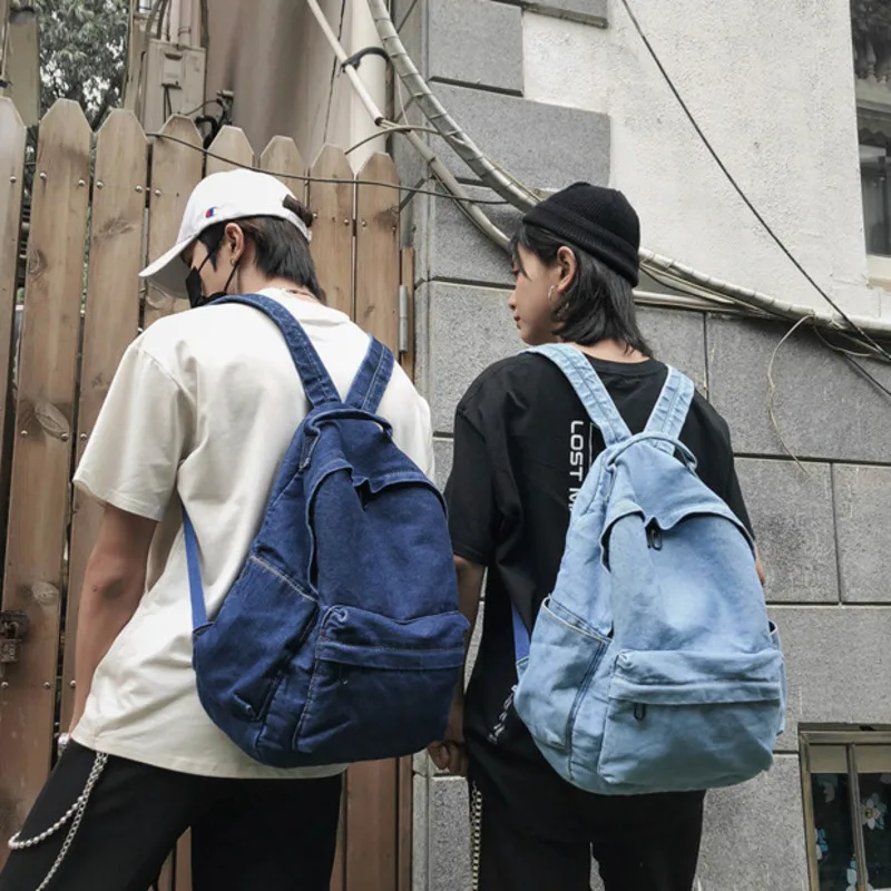 

Denim Backpack Korean Style Women's Backpack 2022 New Fashion Causal Outdoor Travel Bag Student School Backpack