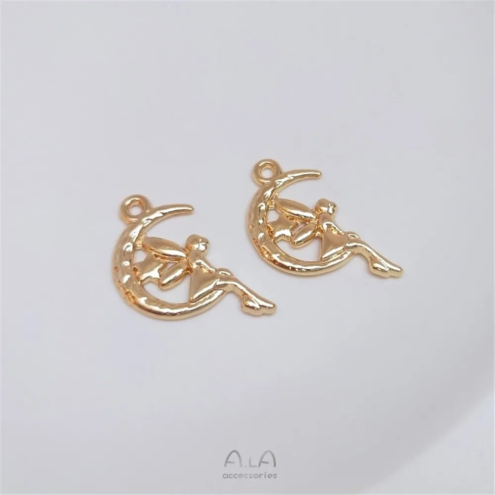

14K Gold Filled Plated Moon Angel Elf Pendant Diy necklace bracelet pendant