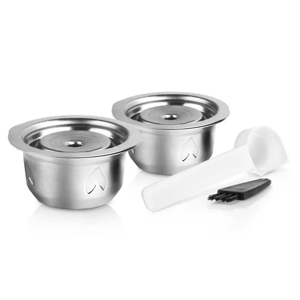 

2 IN 1Reusable Coffee Capsule Steel Metal for Nespresso Vertuoline Plus Machine Cream Coffee Filter