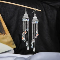 fashion tassel dangle earrings shiny crystal cute windbell earrings for women party wedding trendy jewelry accessories