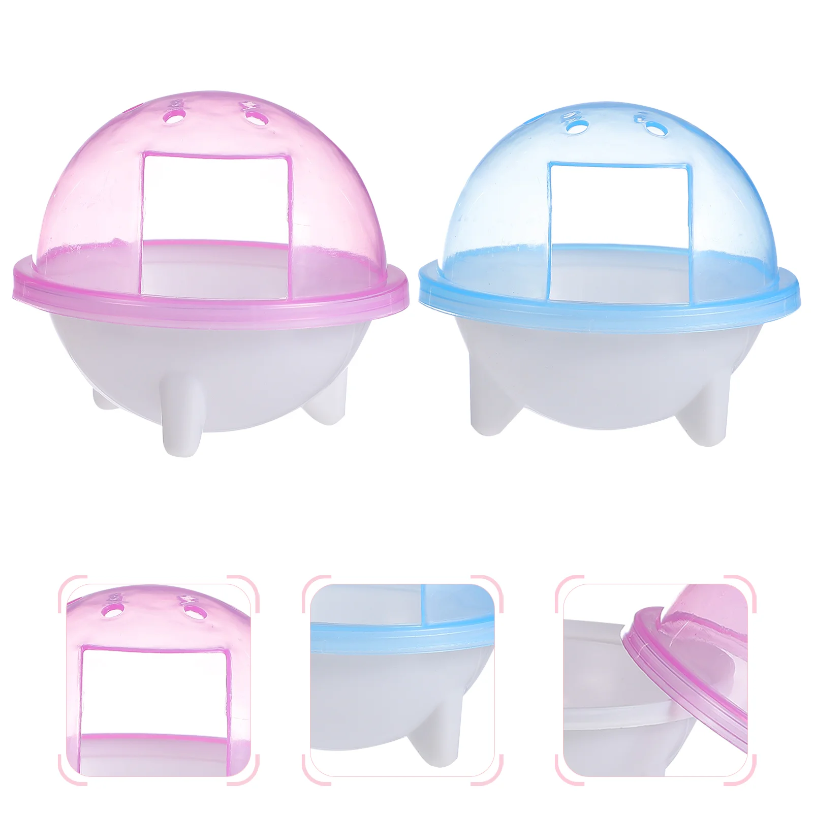 

2Pcs Hamster Bathroom Plastic Transparent Toilet Small Animal Hamster Bathtub