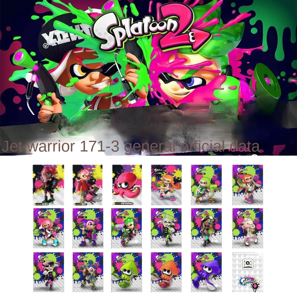 

В наличии 17 штук Jato Guerreiro Amiibo картон Jato Amiibo Splatoon Amiibo кроссоверный картон 1-3 универсальные сборные игровые карты