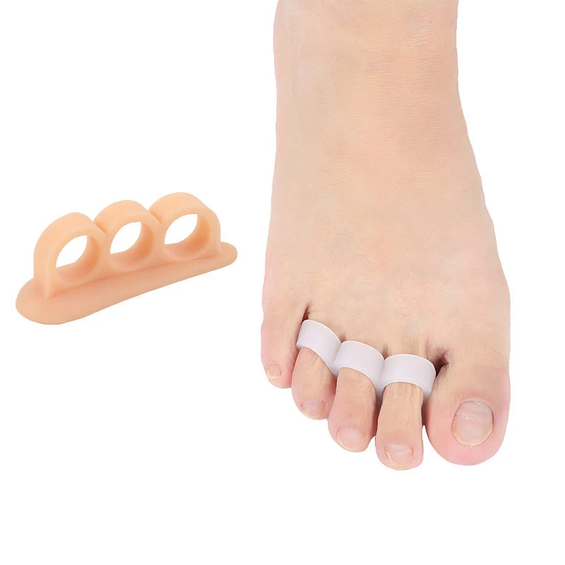 

2Pcs/1Pair Silicone Finger Toe Protector Toe Separators Stretchers Straightener Bunion Protector Pain Relief Foot Care 3 Colors