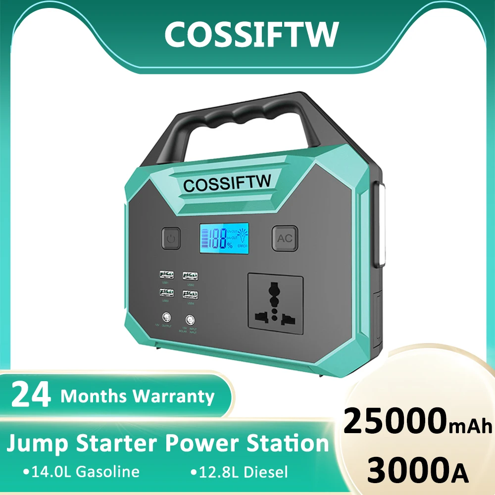 

Car Jump Starter 110V/220V Lithium Battery Power Station 25000mAh Battery Booster High Capacity Cells 3000A Car Starting Device