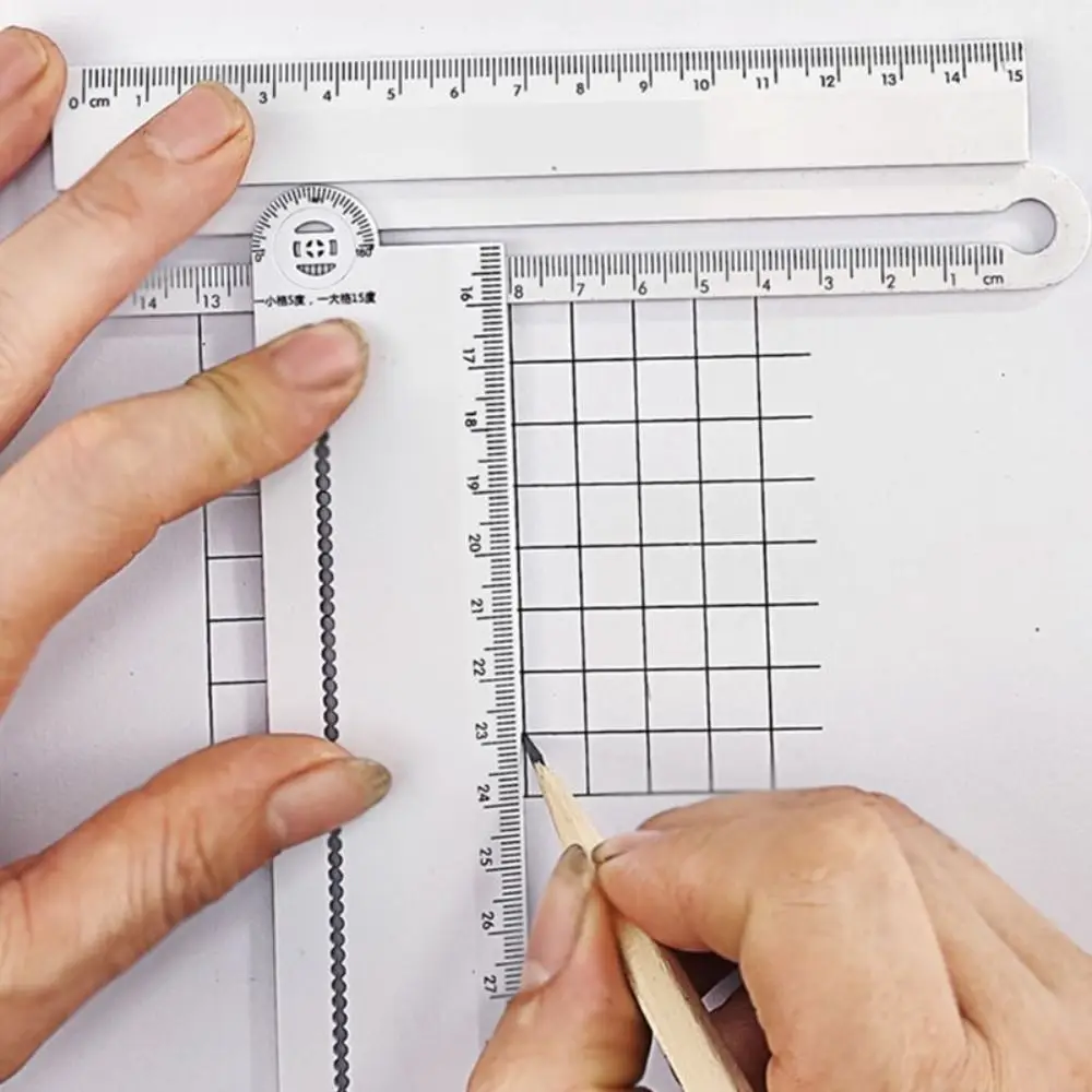 

Multi-functional Ruler Rectangle Straightedge Simple Drawing Tool for School&Office Students