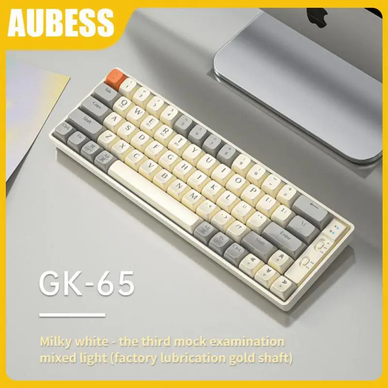 

Беспроводная и Проводная эргономичная игровая клавиатура, клавиатура с 65 клавишами, механическая клавиатура с линейными осями и Цветной подсветкой