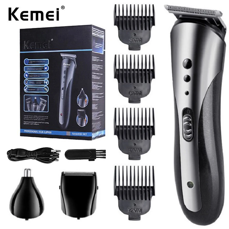 

KEMEI KM-1407 Rechargeable Electric Nose Hair Clipper Multifunctional Men Hair Trimmer Professional Electric Shaver Beard Razor