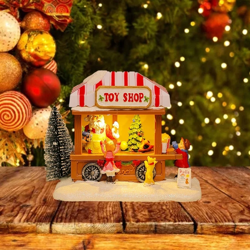 

Christmas Resin Crafts Music House Toy Shop Decorations Festive Home Ornaments Drop Shipping