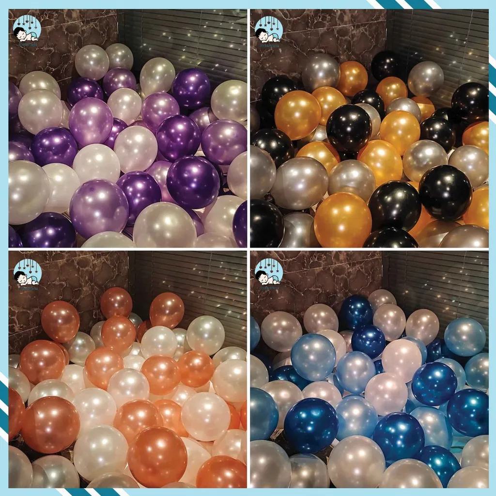 

[READY STOCK] 30pcs 12"Confetti Pearl Latex & Metallic Red,Gold,SilverBlue-Birthday Wedding Event Decoration Balloon
