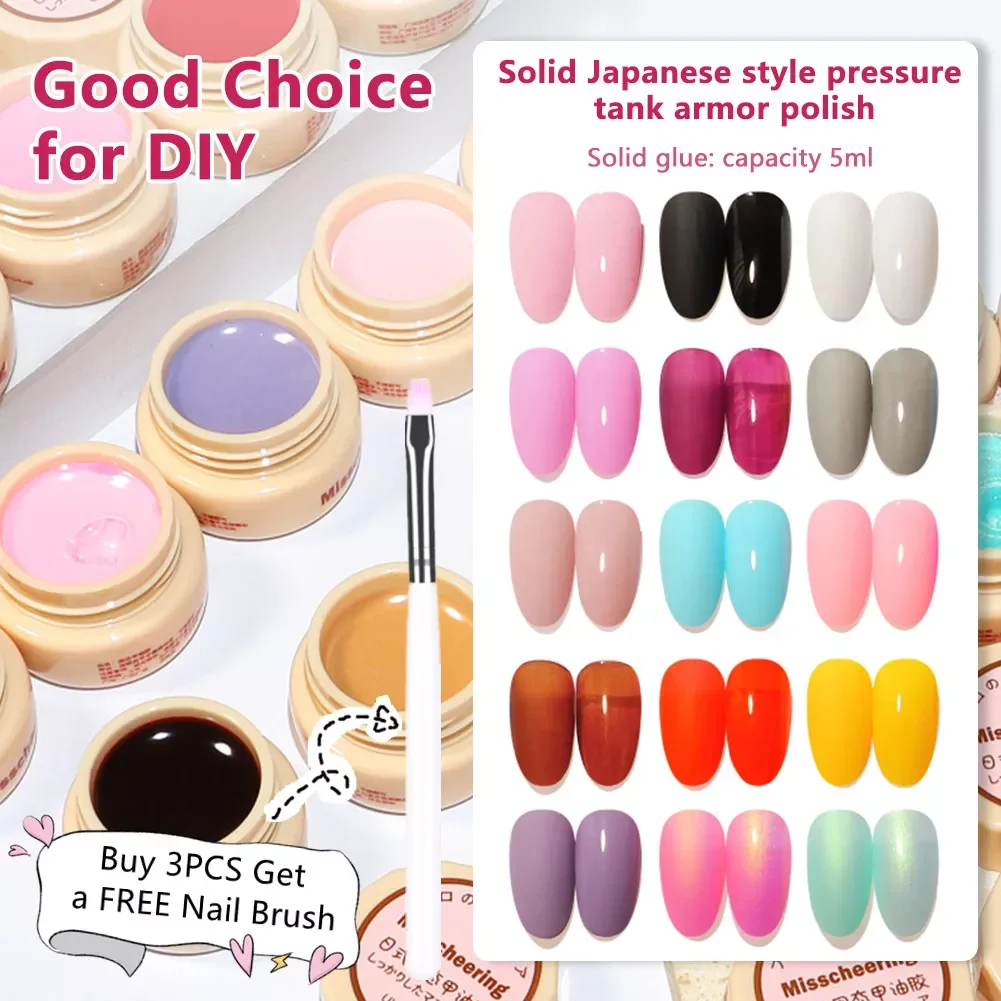 

Muliti Colors Solid Gel Nail Polish Nail Art Semi-permanent varnish Nail Gel Canned Solid Nail Glue Cream гель лак для ногтей