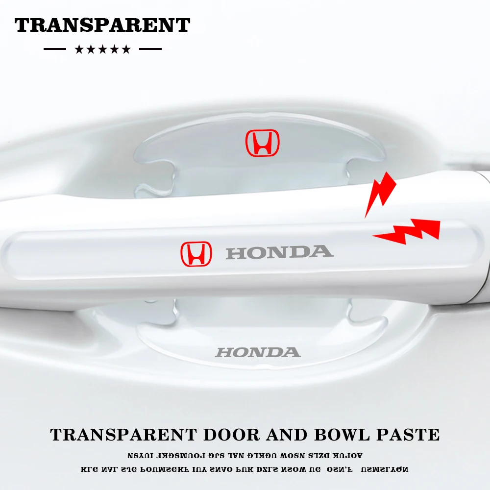

Car Door Handle Cup Transparent Thick Anti Scratches Protector Stickers For Honda Mugen Power Civic Accord CRV Hrv Fit Jazz