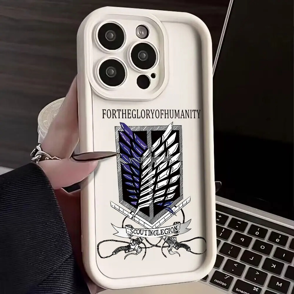 Фото Attack On Titan Anime Phone Case for IPhone 16 15 14 13 12 11 Pro Max Mini XR XS X 7 8 Plus Soft TPU Back Cover №3