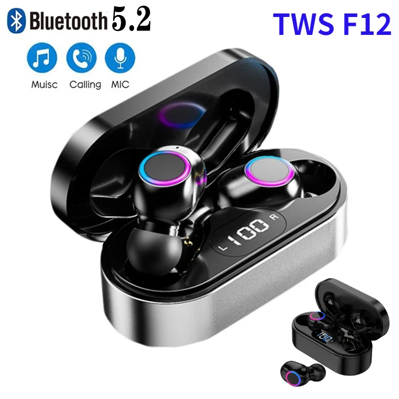 

TWS Bluetooth 5.2 Wireless Headphones With Mic Sports Headset Noise Reduction,Voice Assistant,HIFI Earpieces 9D Stereo Earplugs