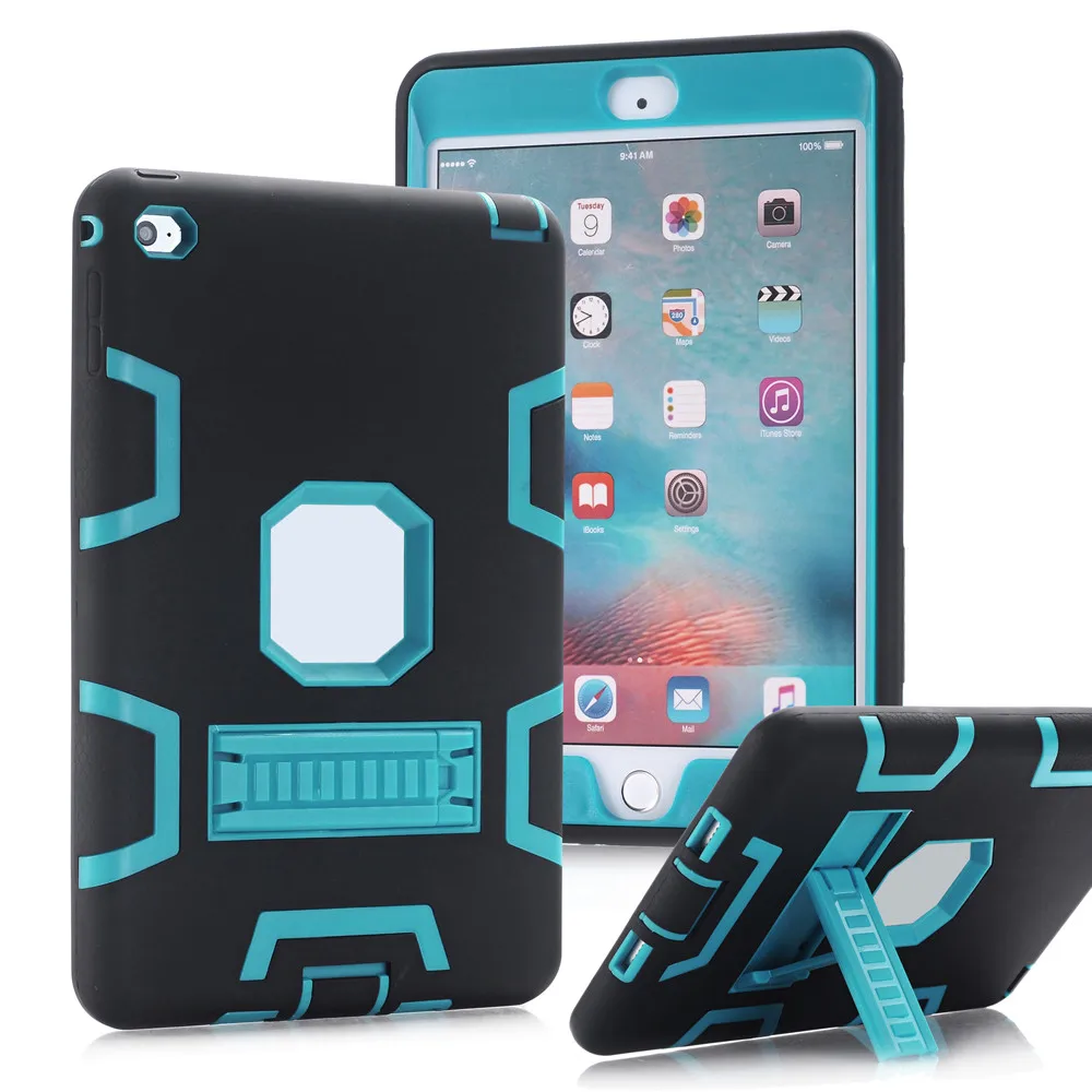 

For compitable with ipad Mini 4 Dual Layer Protective Stand Cover Case