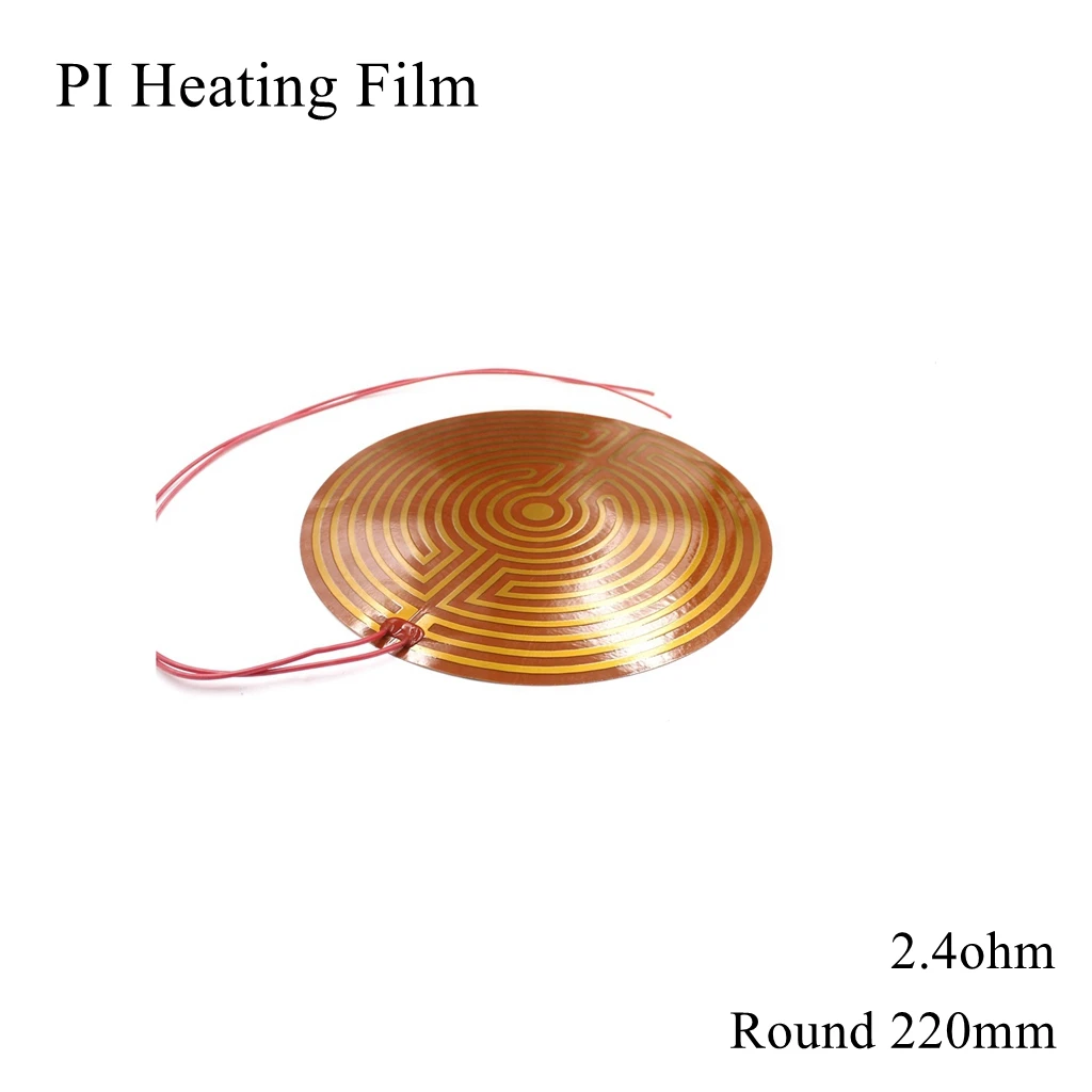 

Round 220mm 5V 12V 24V 110V 220V PI Heating Film Polyimide Adhesive Electric Heater Plate Panel Pad Mat Fuel Oil Engine Tank