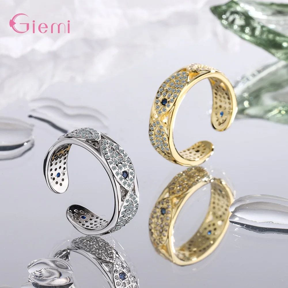 

Original 925 Sterling Silver Luxury Finger Ring Shiny Blue CZ Wedding Rings For Women Engagement Brand Fine Jewelry