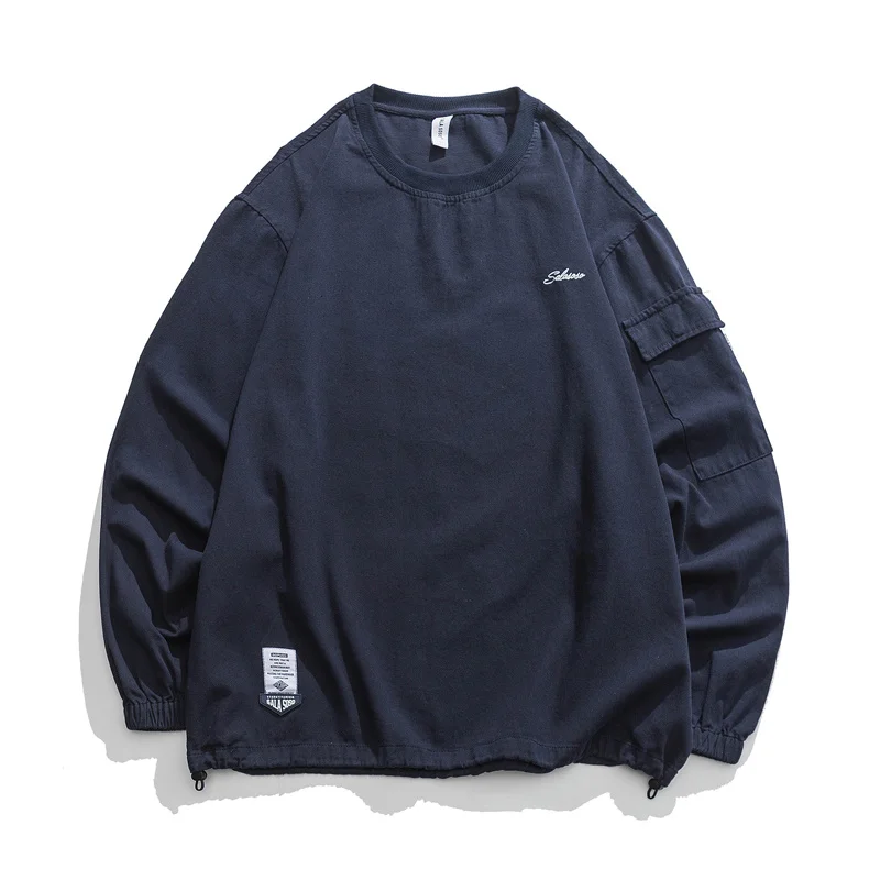 

Мужская хлопковая толстовка в японском и корейском стиле, Модный пуловер в стиле оверсайз, Толстовка-карго, мужская толстовка с капюшоном, пальто, 100%