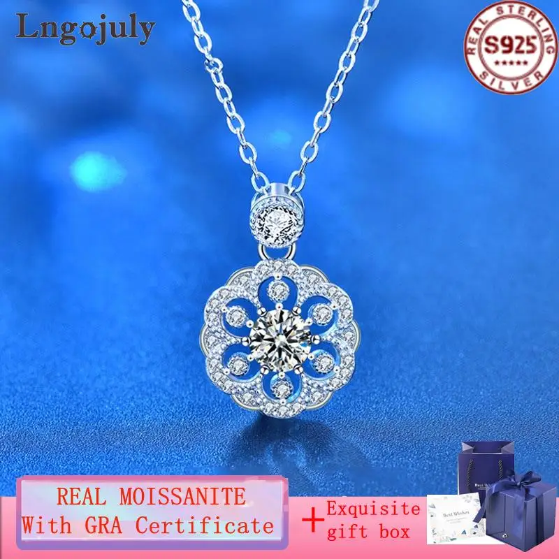 

Real 0.5ct VVS1 D Color Moissanite Pendant Necklaces For Women Bride Anniversary Wedding Party Silver 925 Necklace Jewelry Gifts